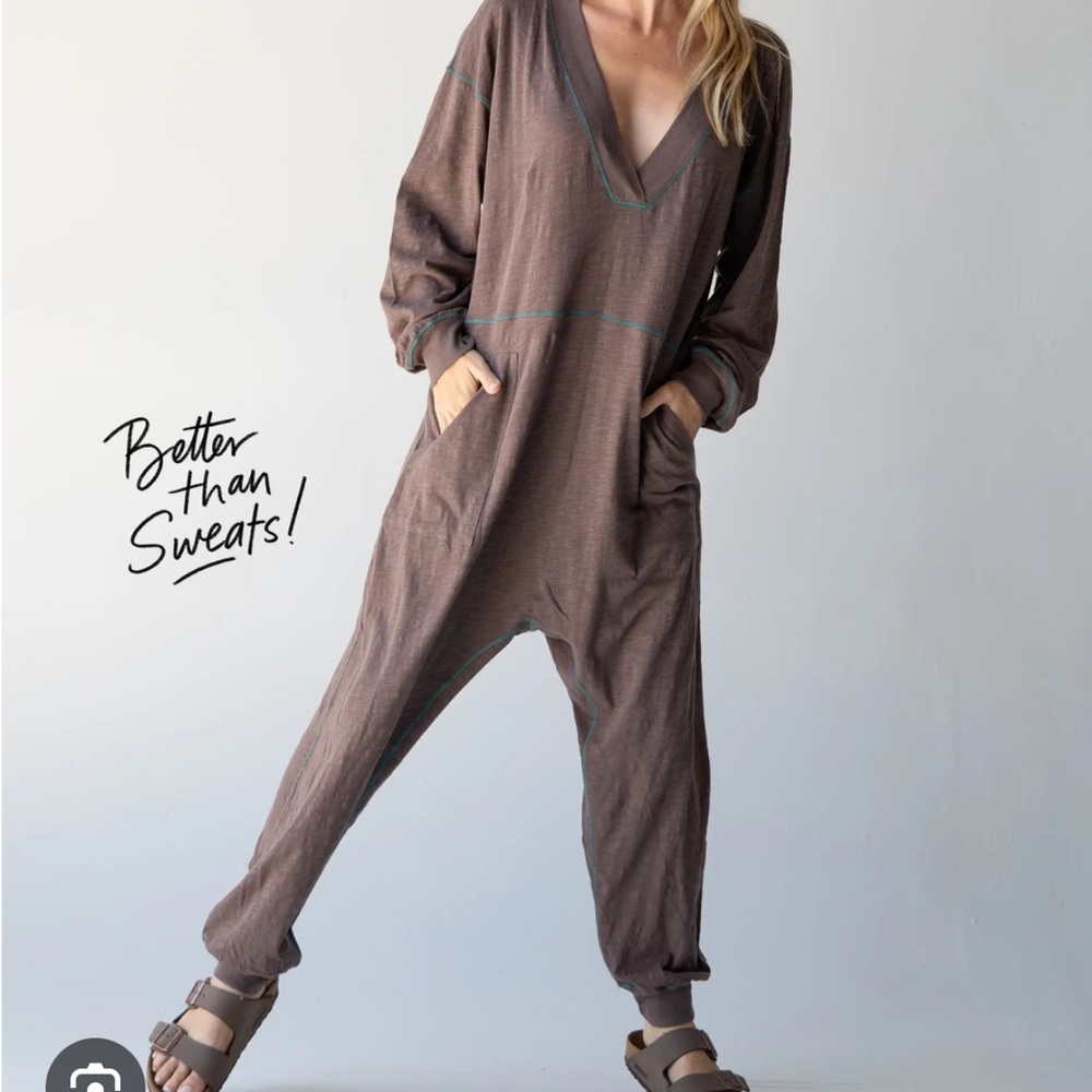 NATURAL LIFE Relaxed Brown Jumpsuit
